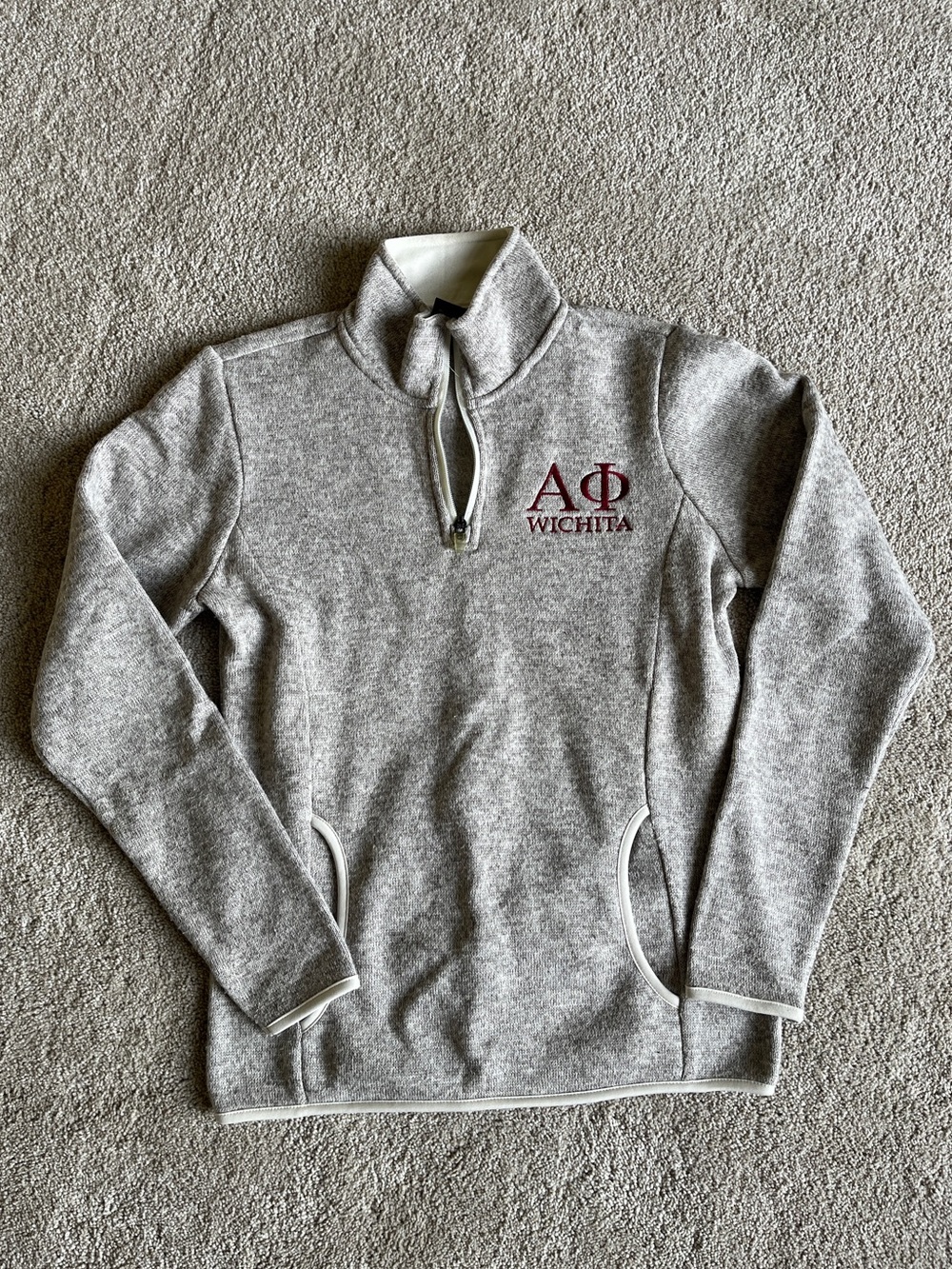 Alpha Phi Charles River Apparel Heather Gray Quarter-Zip Pullover